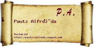 Pautz Alfréda névjegykártya